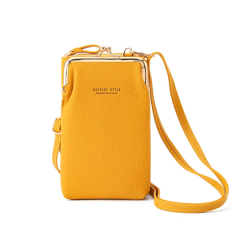 Machine Bag Wallet Korean Style Large Capacity Mid length Fashion Casual Zipper Vertical Crossbody Bag Yellow - Shop at LoveMi