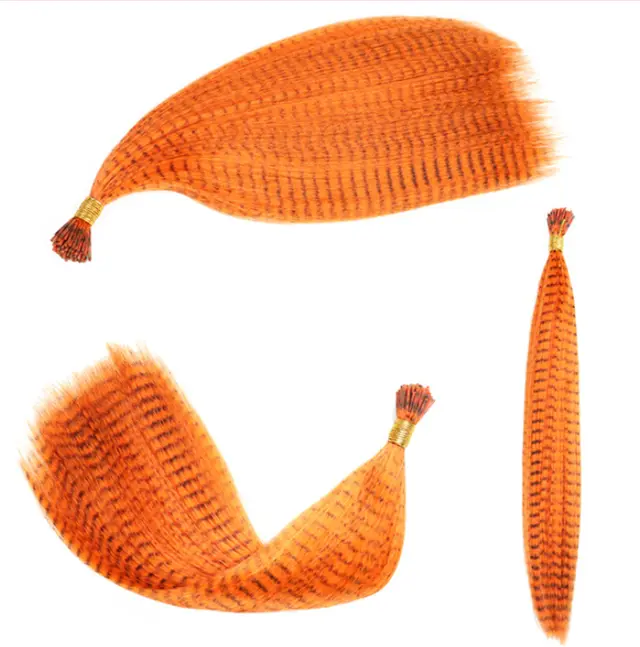 Feather Hair Extension Piece 13 Colors Orange - Shop at LoveMi
