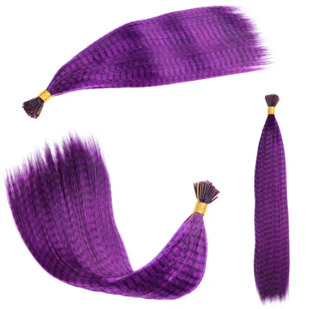 Feather Hair Extension Piece 13 Colors Purple - Shop at LoveMi