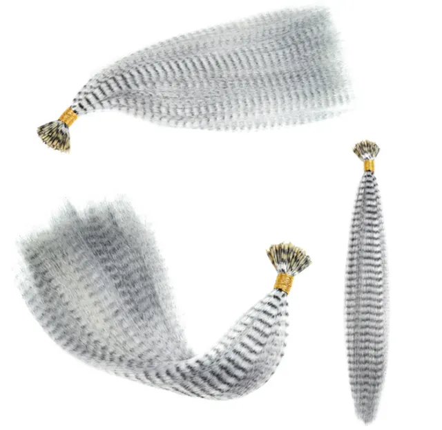 Feather Hair Extension Piece 13 Colors Silver Gray - Shop at LoveMi