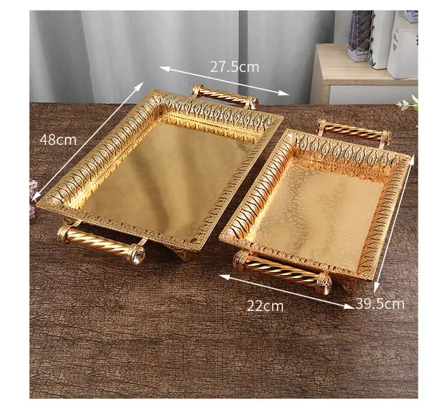 High End European Tray Family Fruit Plate Ktv Alloy Cake Plate Golden - Shop at LoveMi