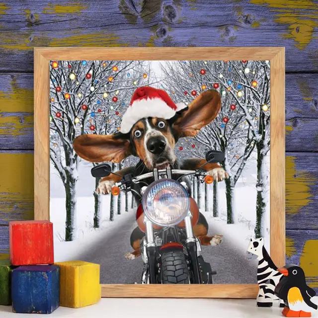 Embroidery Christmas Diamond Painting Dog Kit Photo Color - Shop at LoveMi