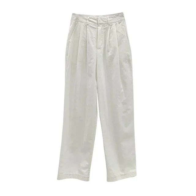 Fashion Thin Section Casual Lazy Loose Loose Thin Wide Leg Pants Trousers Women White - Shop at LoveMi