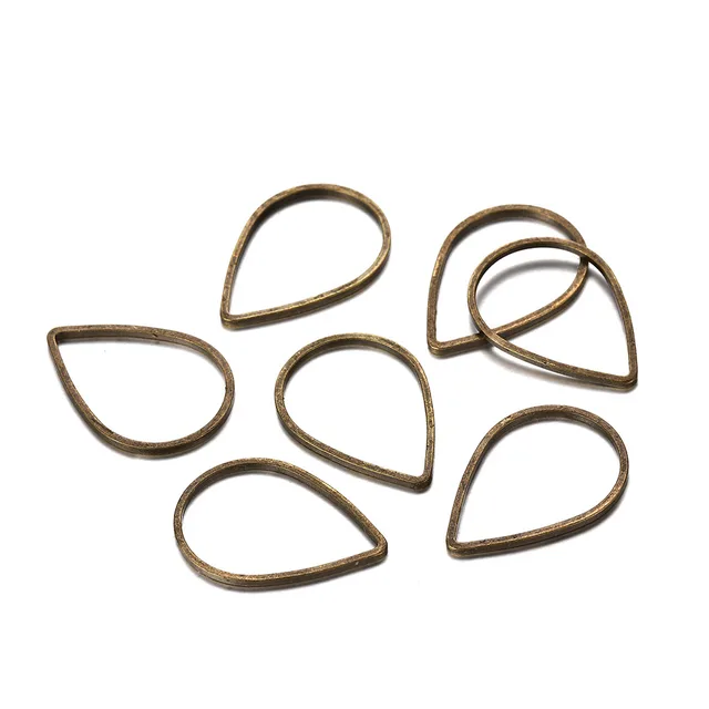 Drop Shaped Brass Blank Frame Mold Earrings Bronze - Shop at LoveMi
