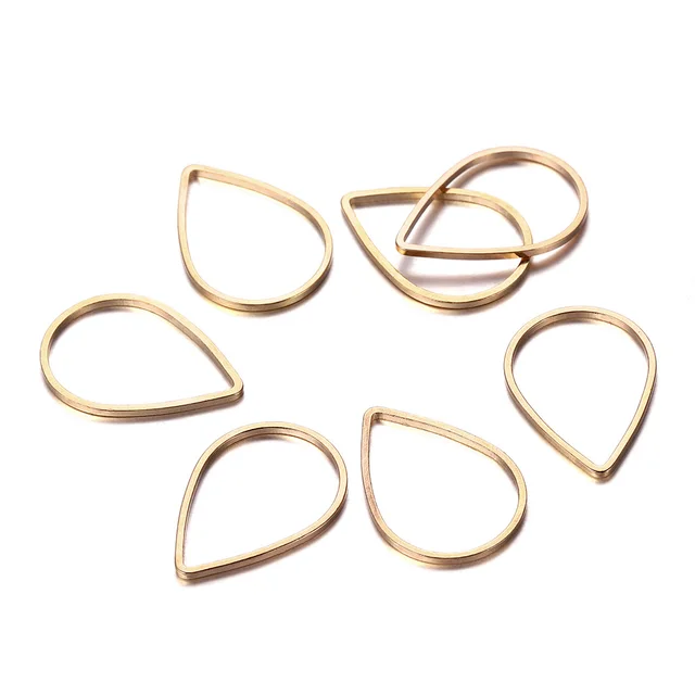 Drop Shaped Brass Blank Frame Mold Earrings Dark Gold - Shop at LoveMi