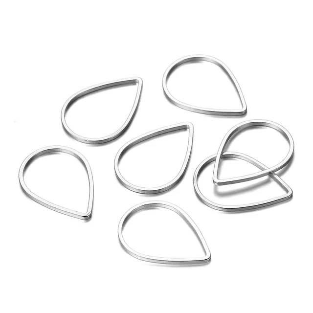 Drop Shaped Brass Blank Frame Mold Earrings Silver - Shop at LoveMi