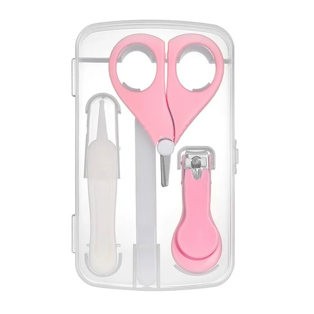 Baby Nail File Combination Set Baby Nail Clipper Four Piece Set Baby Safety Nail Clipper Pink - Shop at LoveMi