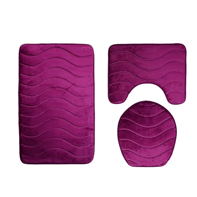 Three piece Toilet Seat Toilet Mat Bathroom Non slip Mat 8Style - Shop at LoveMi
