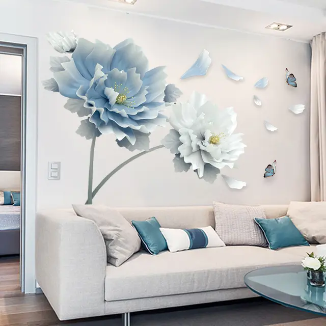 Bedroom Bedside Wall Sticker Wallpaper Blue - Shop at LoveMi