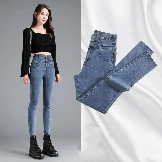 Jeans Women's Small Feet Autumn Clothes New Look Thin Vintage Blue - Shop at LoveMi