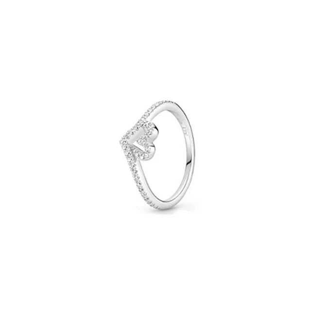 Sterling Silver Ring Rose Gold Solitaire Ring Epoxy Love Heart Ring Style2 - Shop at LoveMi