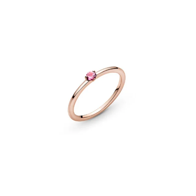 Sterling Silver Ring Rose Gold Solitaire Ring Epoxy Love Heart Ring Style7 - Shop at LoveMi