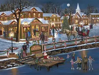 St Nicholas Village - DIY Painting By Numbers Kit - Colorful