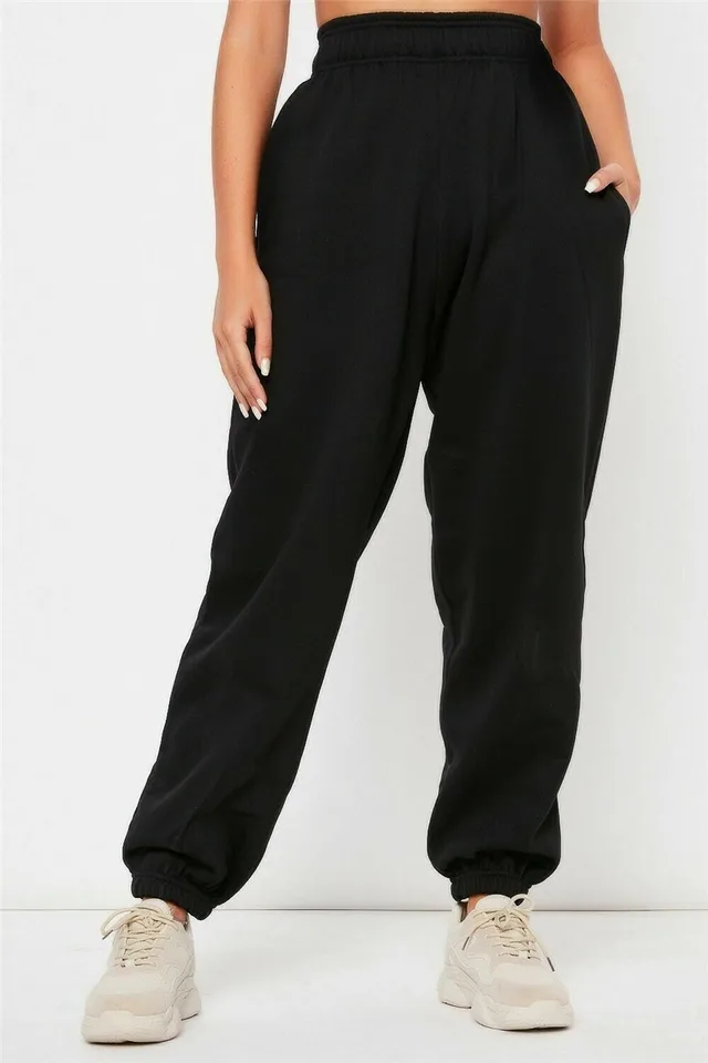 Pure Color Plus Velvet Casual Loose Trousers Black - Shop at LoveMi