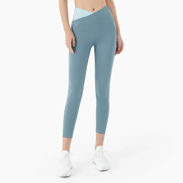 Hip lifting High waist Running Sports Stretch Fitness Pants Breathable Cropped Pants Green - Shop at LoveMi