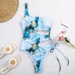 Sexy Lace-up Bikini One-piece Hollow Swimsuit - 2Style-L