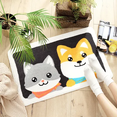 Panda shaped Microfiber Bath Mat, Absorbable, Used In Bathroom, Bedroom, Kitchen, Non slip Door Cute Pet Nest - Shop at LoveMi
