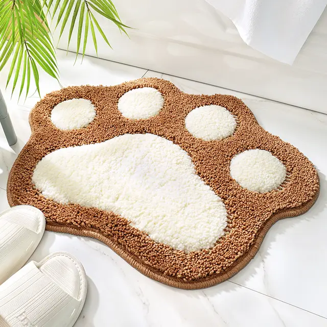 New Foot Type Household Bathroom Water absorbing Non slip Mat Khaki - Shop at LoveMi