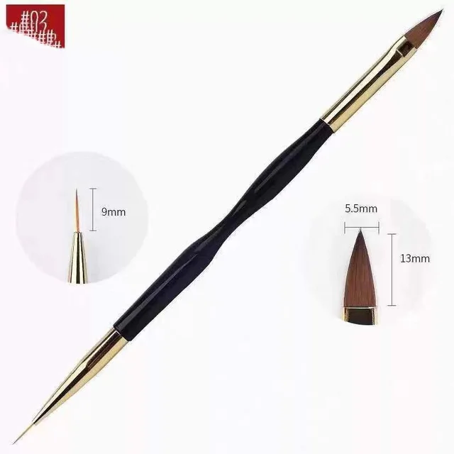 Nail Brushes Black Gold Xiaoman Waist Double Headed 3 Pens - Shop at LoveMi