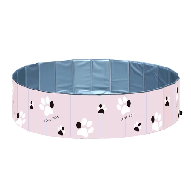 Dog Swimming Pool Spa Portable Indoor Outdoor Wash Bathing Tub Foldable Pink - Shop at LoveMi