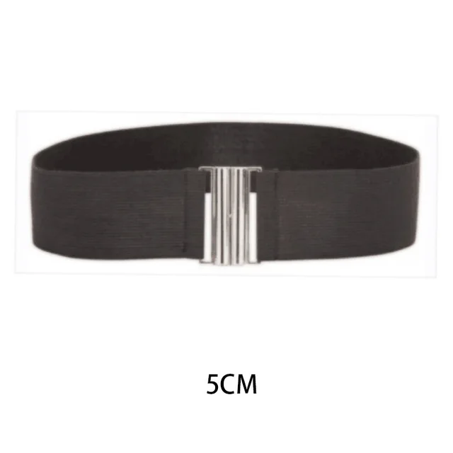 Women's Elastic Waistband Fashion Elastic Wide Belt Black - Shop at LoveMi