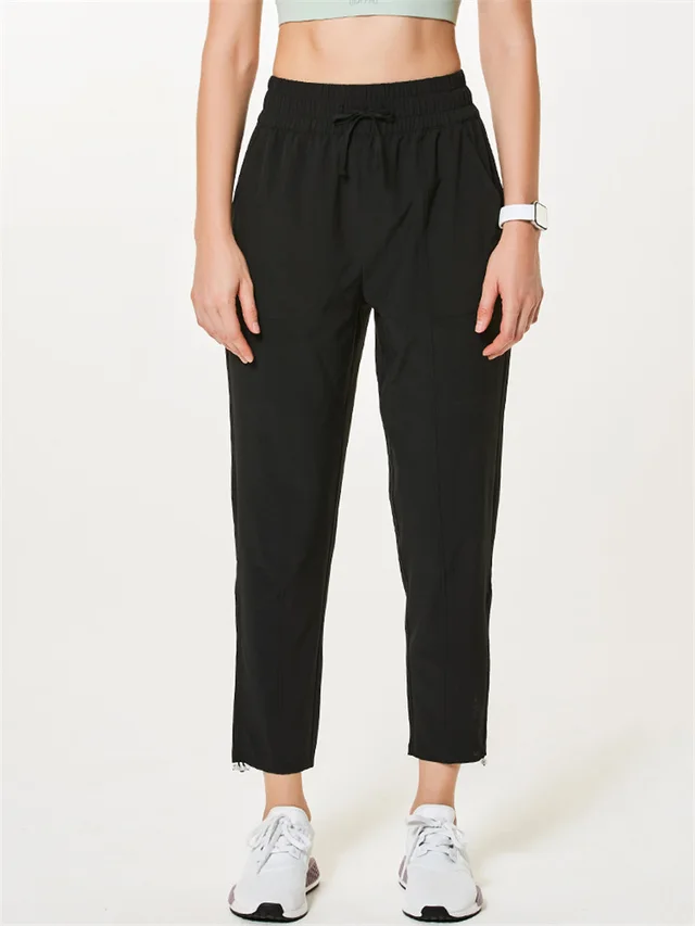 Women's Leggings Sports Trousers Are Thin And Loose Casual Running Black - Shop at LoveMi