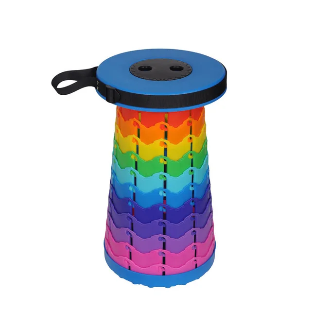 Portable Travel Folding Retractable Rainbow Stool Blue - Shop at LoveMi