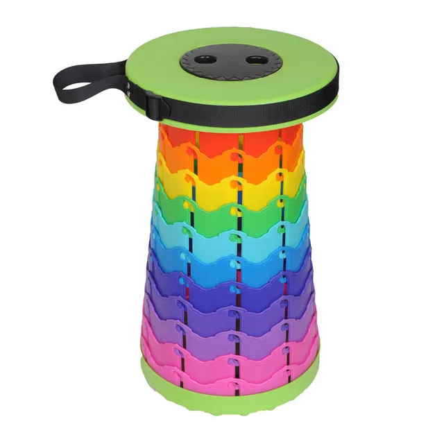 Portable Travel Folding Retractable Rainbow Stool Light Green - Shop at LoveMi