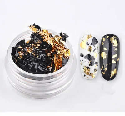 Gold And Silver Tin Foil Nail Stickers Decorations Crystal Phototherapy Nail Foil Paper Black Gold - Shop at LoveMi