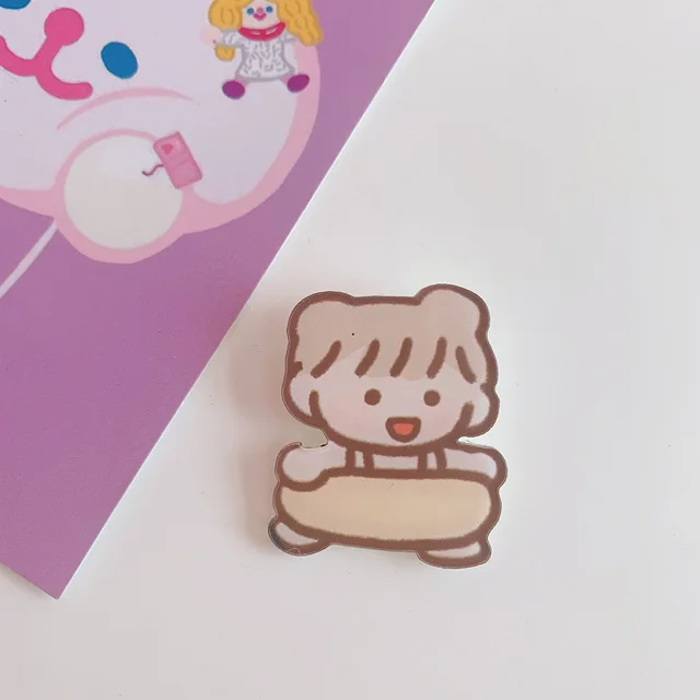 Creative Cartoon Acrylic Brooch Girl Accessories Clothes Bag Pendant 15Style - Shop at LoveMi