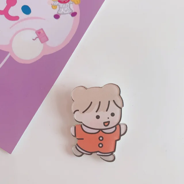 Creative Cartoon Acrylic Brooch Girl Accessories Clothes Bag Pendant 17Style - Shop at LoveMi
