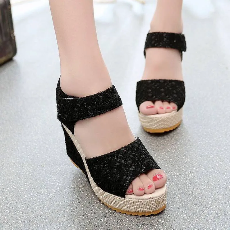 Sandalias Para Mujer Zapatos Casual Moda Sandalia Nuevo Estilo Zapato De Tacon Black - Shop at LoveMi