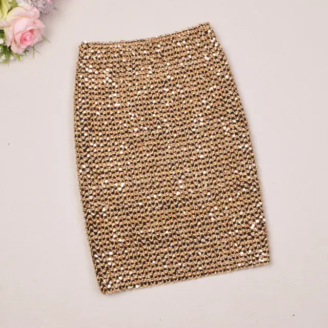 High Waist Slim Slimming All match Bag Hip Skirt Short Skirt Women Gold - Shop at LoveMi