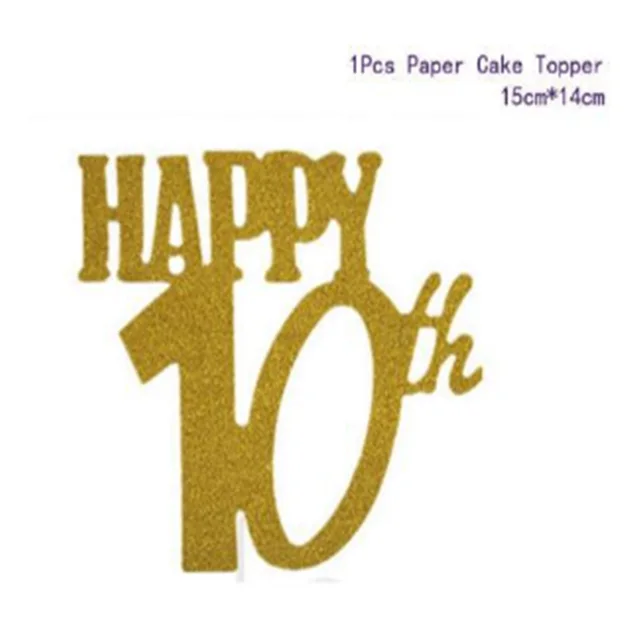 Black Gold Powder Gold 30 Years, 40 Years, 50 Years, 60 Years, 70 Years, 80 Years Birthday Party Set Decoration F - Shop at LoveMi