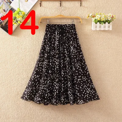 Summer Ladies Look Thin All Match Printed Chiffon Skirt 14.Style - Shop at LoveMi