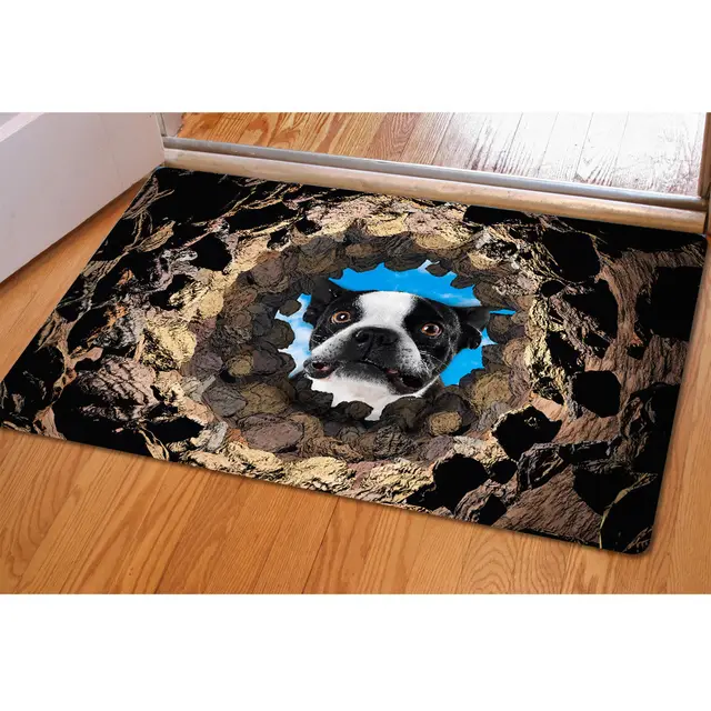 Cartoon 3D Printing Office Door Mat Home Creative Bathroom Non slip Mat 3Picture Color - Shop at LoveMi