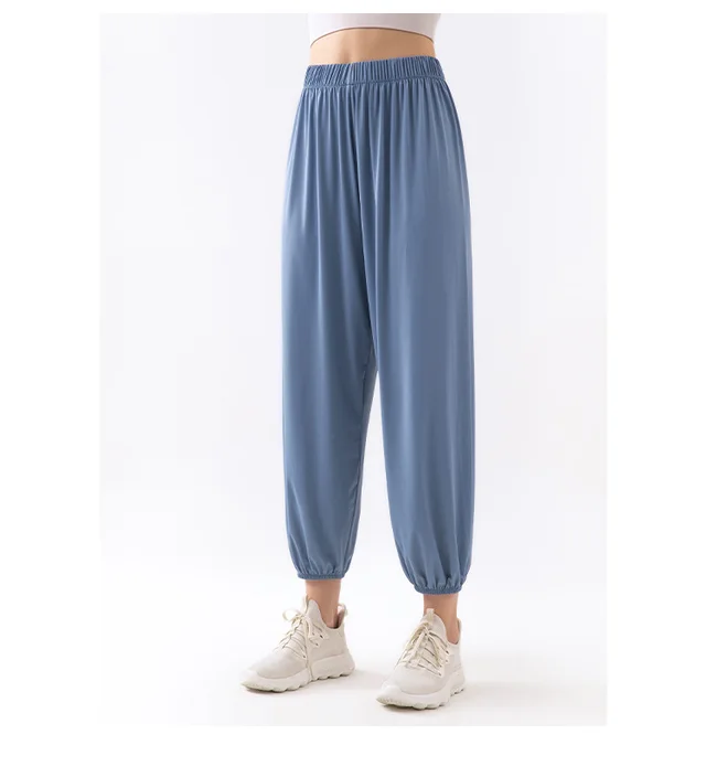 Loose Feet Slim Yoga Pants Lightweight And Breathable Blue - Shop at LoveMi