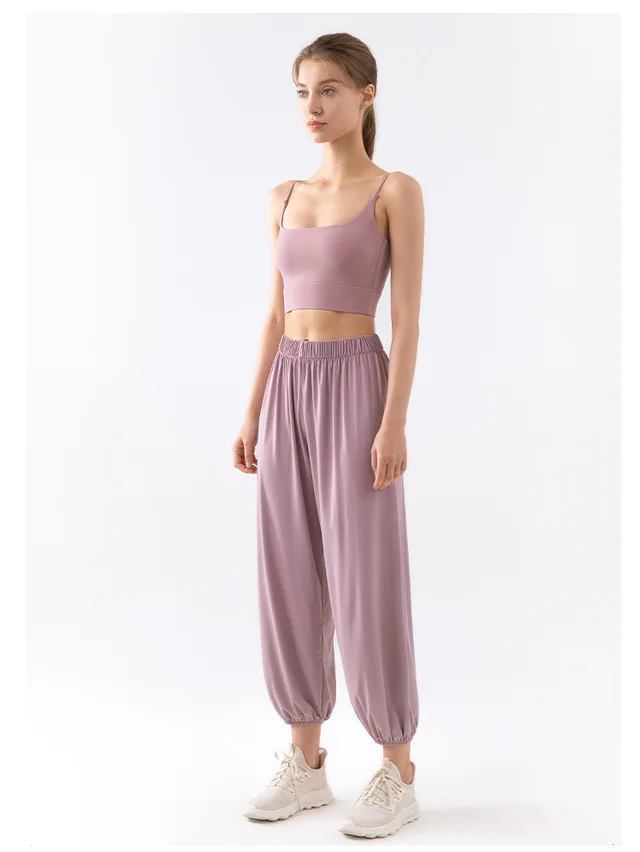 Loose Feet Slim Yoga Pants Lightweight And Breathable Pink - Shop at LoveMi