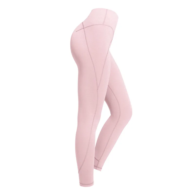 New Yoga Pants, High Waist, Nude, Buttocks, Quick drying, Solid Color Fitness Pants, Tight Yoga Clothes Beige - Shop at LoveMi
