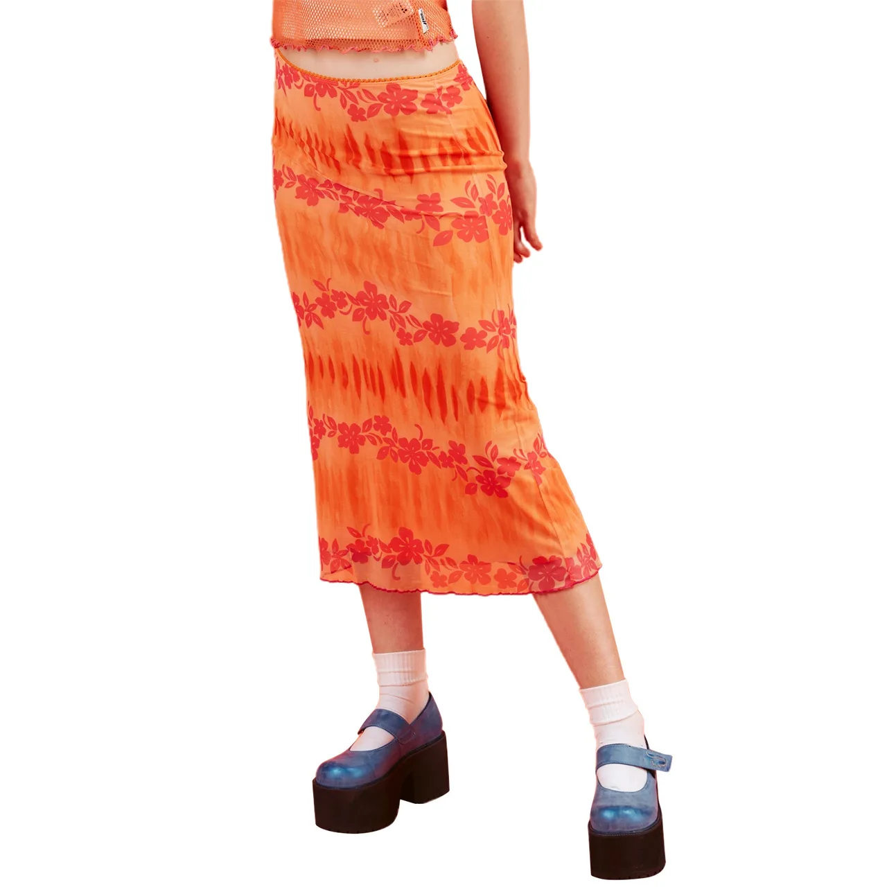 Fashion New 3D Digital Color Printing Short Skirt Skirt - Orange