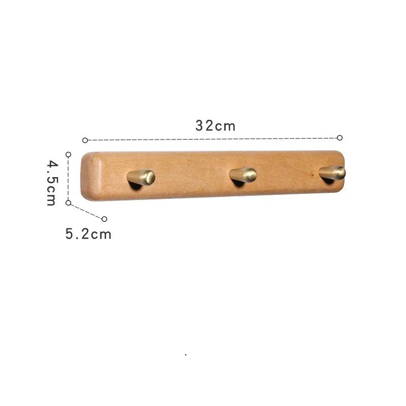Custom Solid Wood Coat Hook Free Punch Wall Hanging Wall Door Behind The Living Room Kitchen Wooden Hook Coat Hook Hanger - Black Walnut B