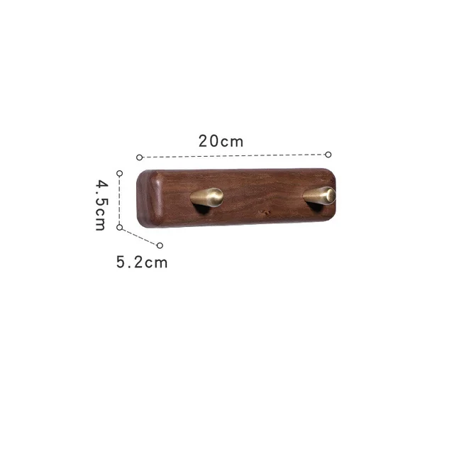 Custom Solid Wood Coat Hook Free Punch Wall Hanging Wall Door Behind The Living Room Kitchen Wooden Hook Coat Hook Hanger Black Walnut B - Shop at LoveMi