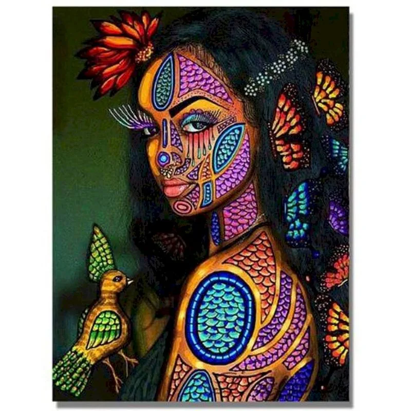 African Woman Portrait Digital Painting DIY - 8Style