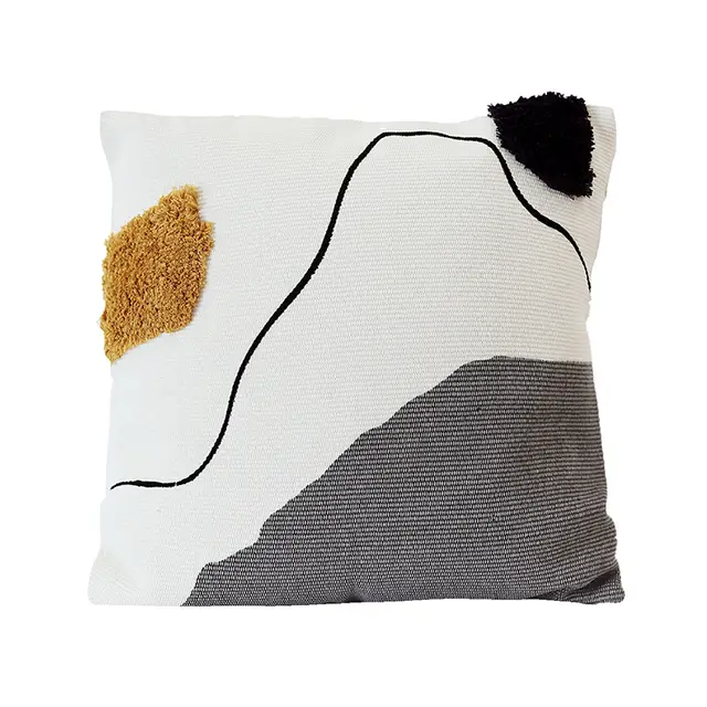 Abstract Line Tufted Throw Pillow Cushion Square Pillow Waist Pillow With Core - Shop at LoveMi
