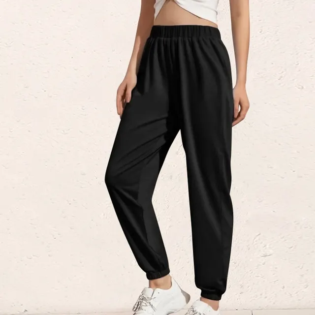 Loose Running Sports Pants Women Dry Fit Sport Pants Elastic Black - Shop at LoveMi