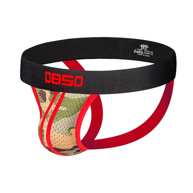 Thong Mesh Gauze Low Waist Camouflage Temptation Underwear Sexy T Pants Red - Shop at LoveMi