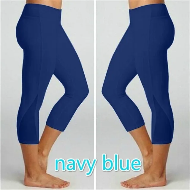 Pure Color Mesh Sexy Tight Yoga Pants Navy Blue - Shop at LoveMi
