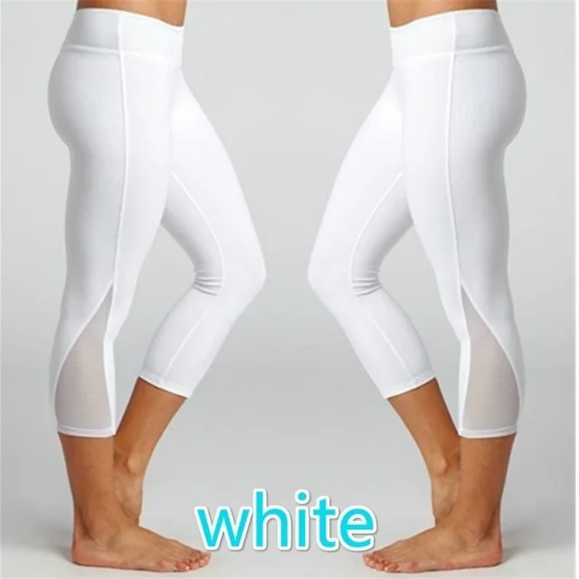 Pure Color Mesh Sexy Tight Yoga Pants White - Shop at LoveMi