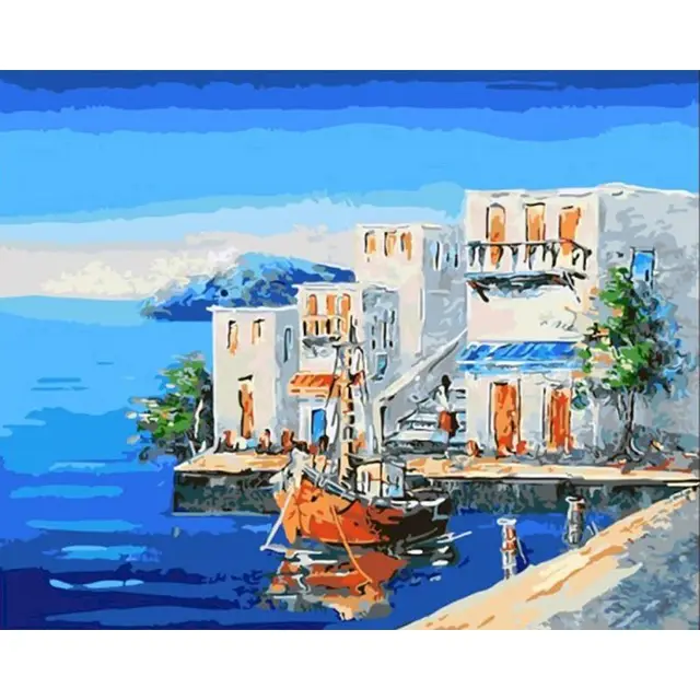 SDOYUNO Mountain House Digital Oil Painting, Picture Frame, Digital Oil Painting, Wall Art, Acrylic Paint, Canvas, Home Decoration, Unique Gift M - Shop at LoveMi