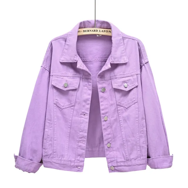 Women Jackets New Spring Outwear Denim Coat - Purple